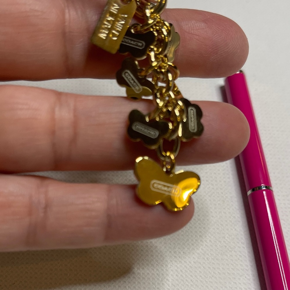 Coach Butterfly Pink and Orange Keychain and Pink Coach Pen - Picture 5 of 6